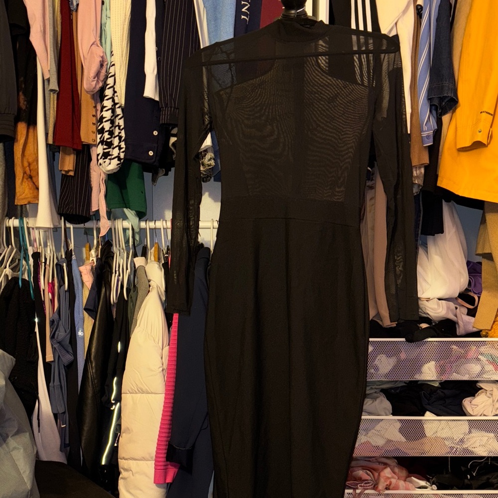 Missguided+ Black Long Sleeve Dress